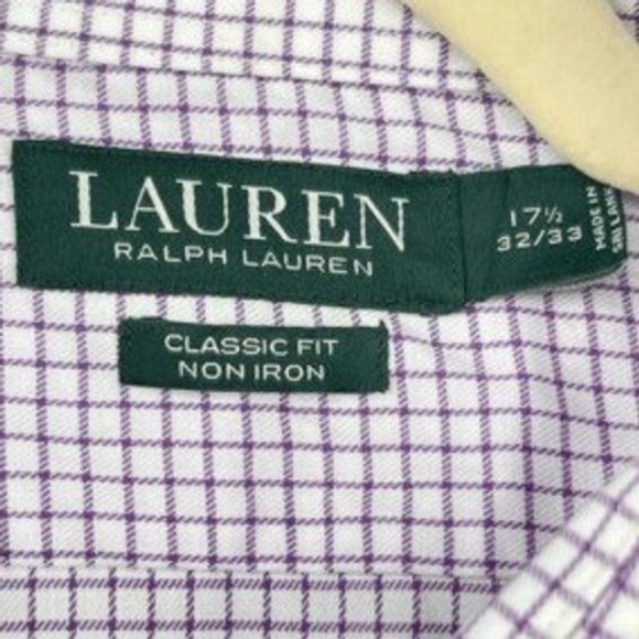 Y2K VTGbLauren Ralph Lauren Purple Gingham Plaid Button Up Shirt - Picture 2 of 6